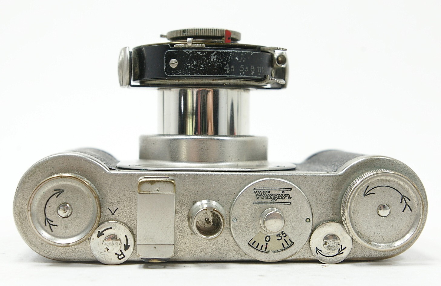 Wirgin Edinex Wiesbaden Gewironar 50/4.5 Lens 1937 German Nickel Plated Camera