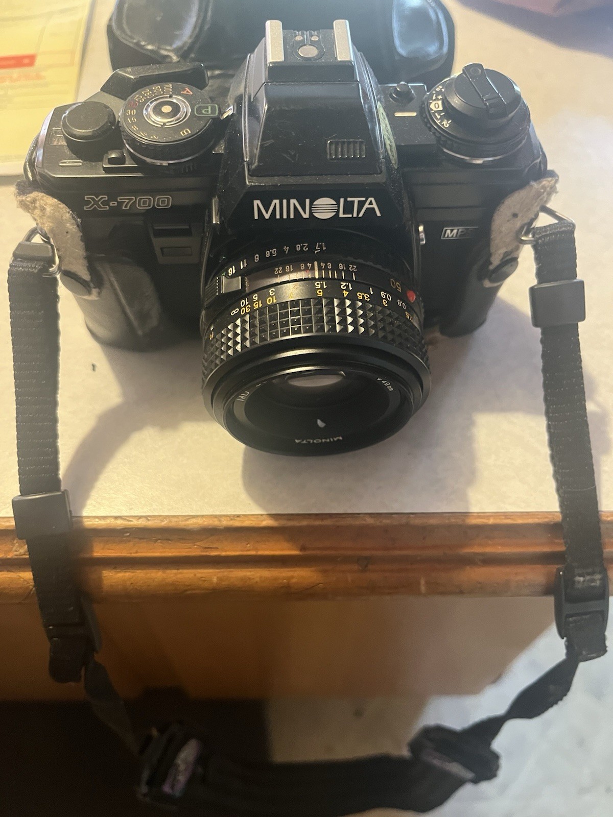 Minolta X-700 35mm SLR Film Camera with Minolta Lens and Black Case