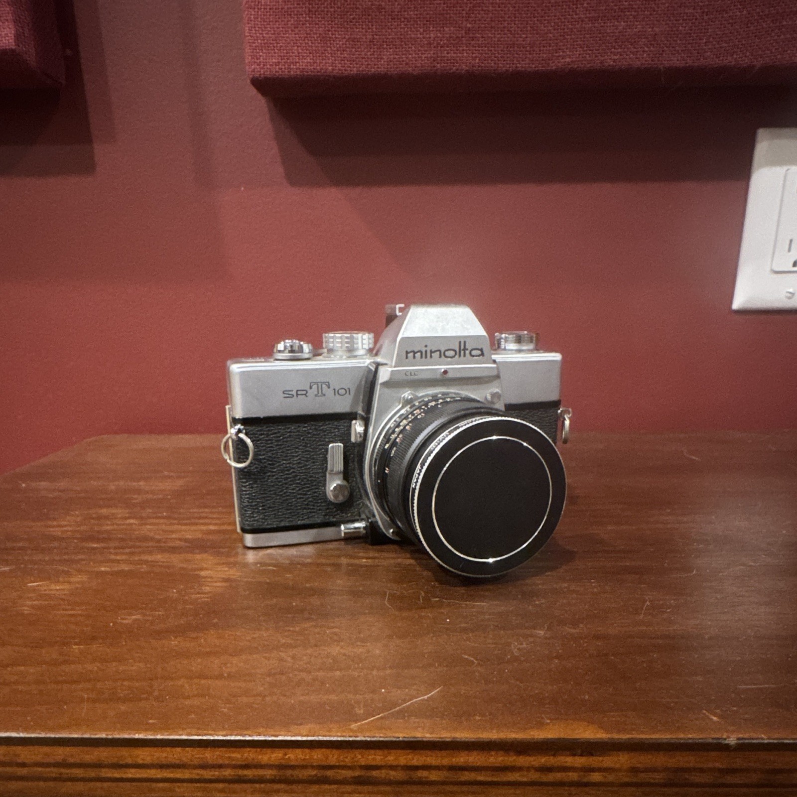 Minolta SR-T 101 SLR Film Camera Black Silver with Hoya 52mm UV(0) Japan Filter