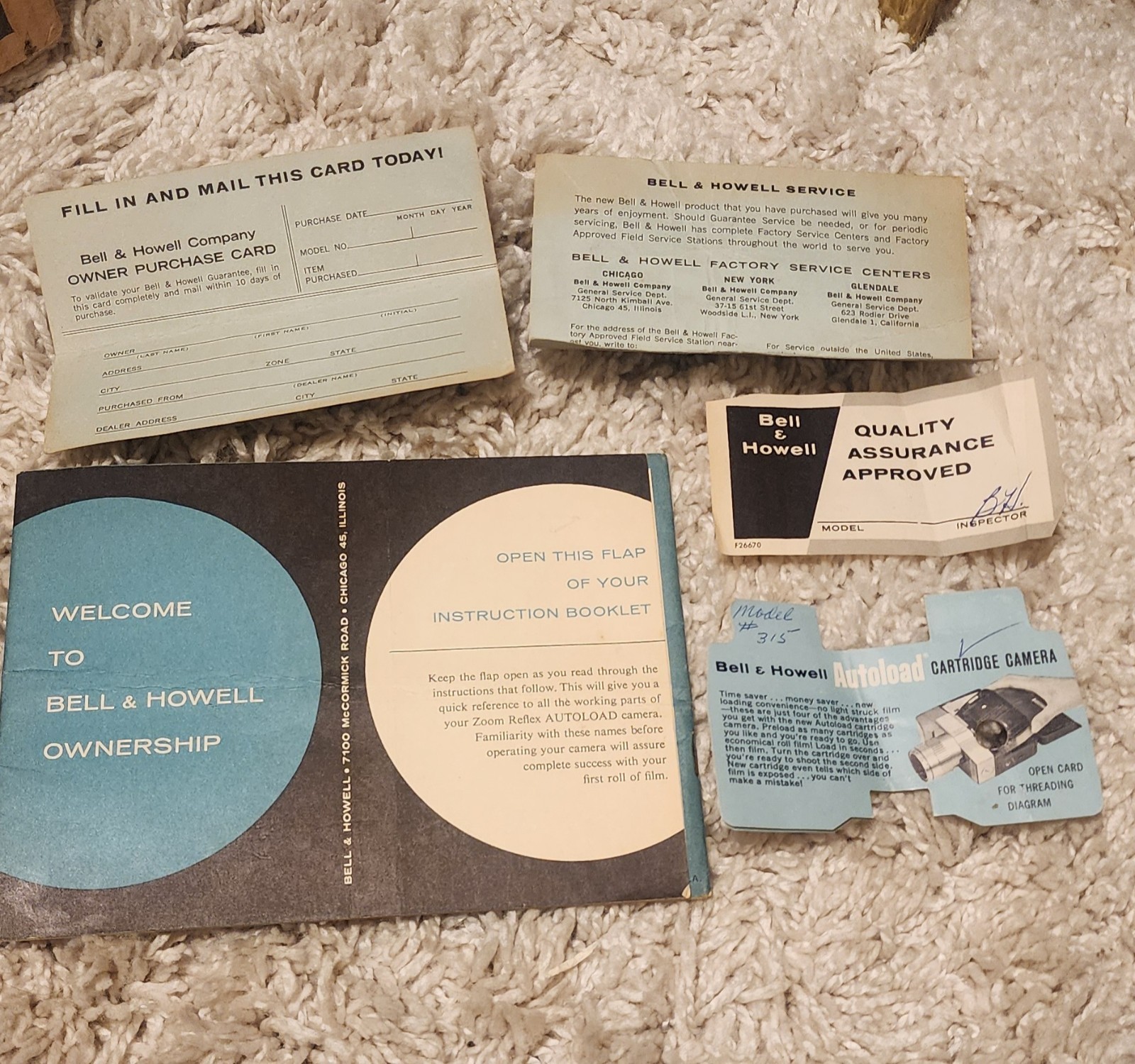 Bell & Howell Zoom Reflex Autoload 8mm Movie Camera Model 315 w/ Box & Manuals