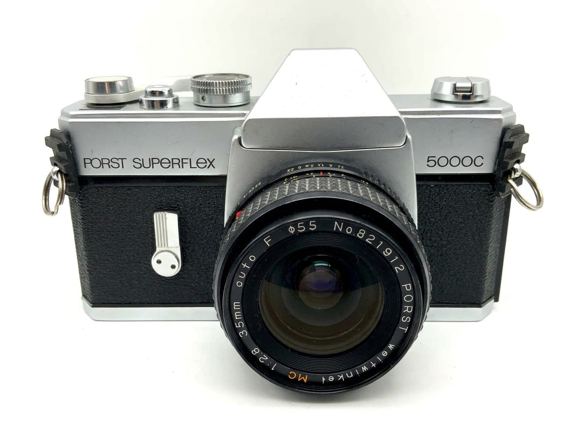 Porst Superflex 1000C Silver 35mm SLR Analog Camera + 35mm f/2.8 M42 Lens