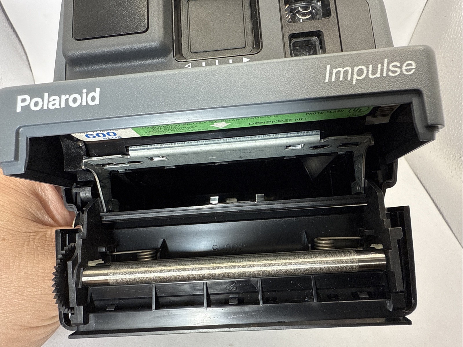 Polaroid Impulse Flash Instant Camera Black Gray Photography Vtg 80s 90s