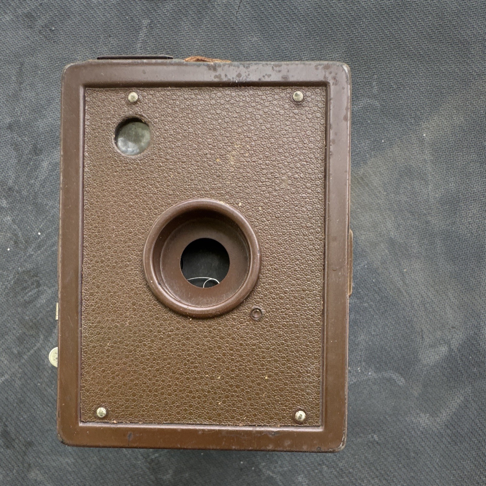 Vintage Brown Box Camera with Metal Latch, Brown Color