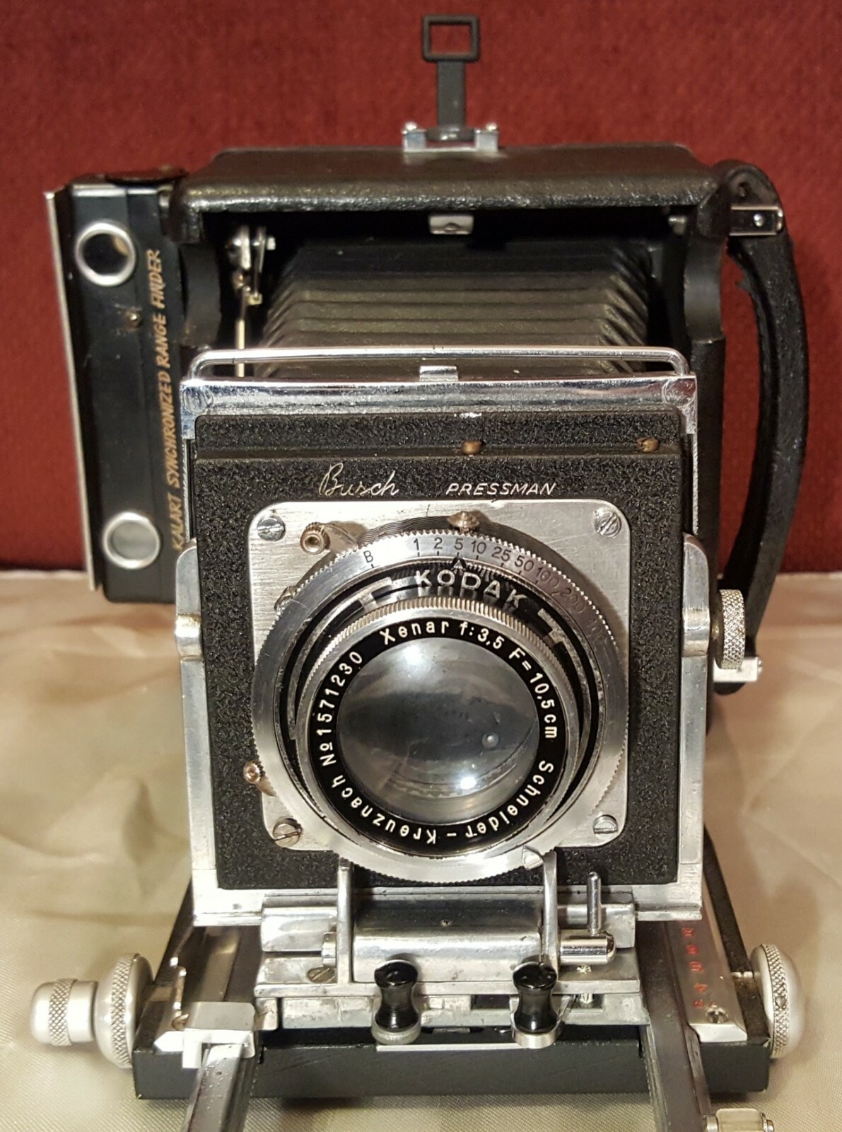 Vintage Busch Pressman Model C 2×3 Folding Camera Lens Schneider f:3.5-F/10.5cm