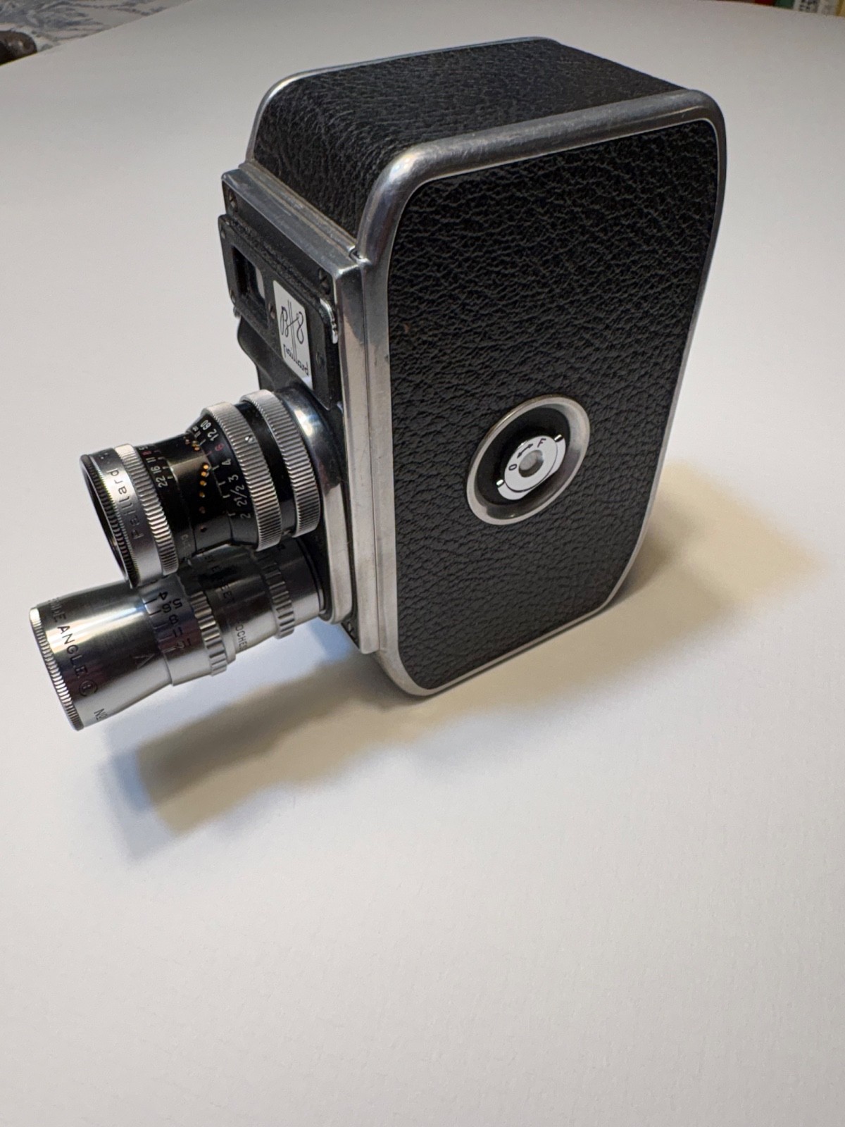 VINTAGE BOLEX 1955 B-8 Double 8mm Film Camera w (3) Lenses * WORKING *