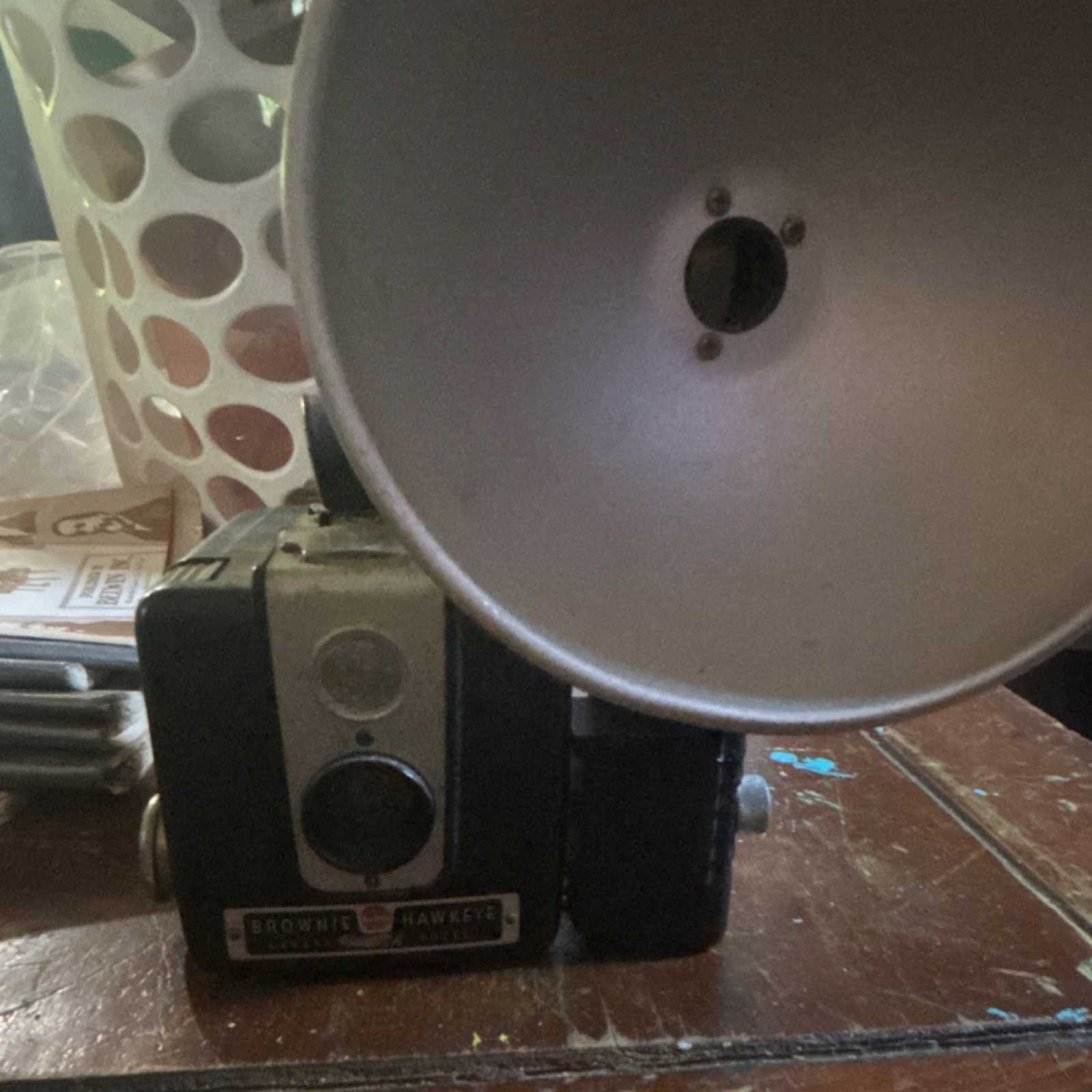 Kodak Brownie Hawkeye Black Box Camera with Flash Attachment