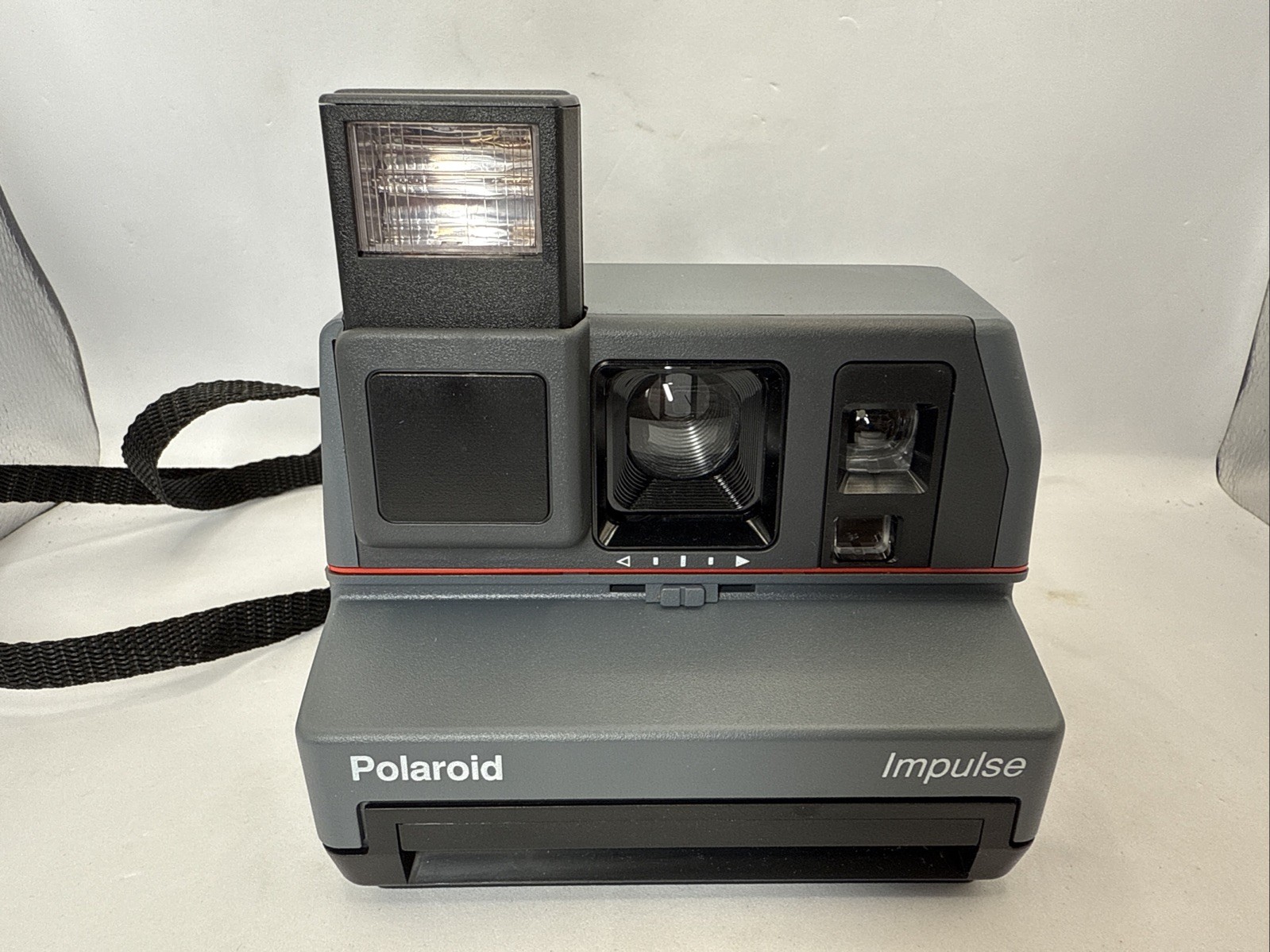 Polaroid Impulse Flash Instant Camera Black Gray Photography Vtg 80s 90s