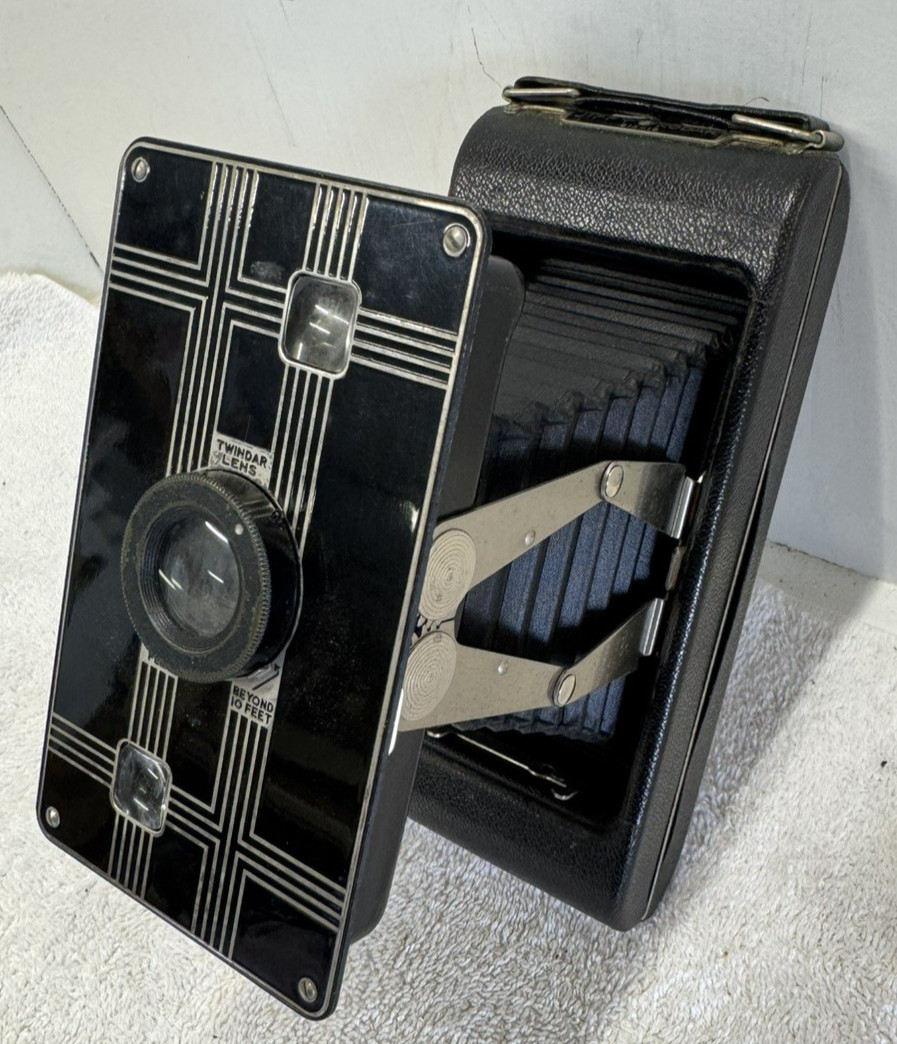 Vintage Eastman Kodak Jiffy Kodak Six-16 Folding Bellows Camera Art Deco 1930s