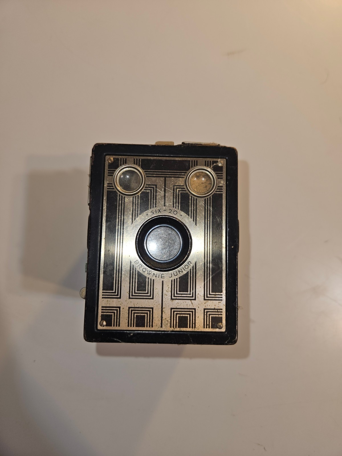 Kodak Six‑20 Brownie Junior Box Camera – Art Deco – Vintage 1930s – As‑Is