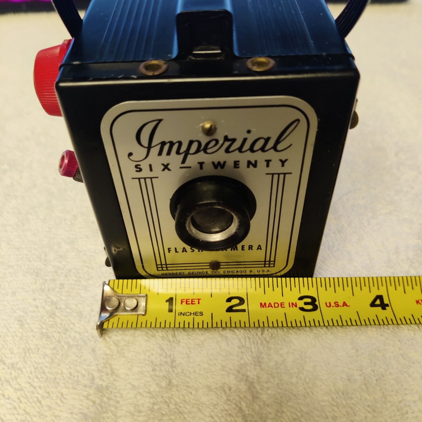 Vintage BRAUN IMPERIAL SIX-TWENTY BOX PRESS FLASH Camera * USA * 620 Film