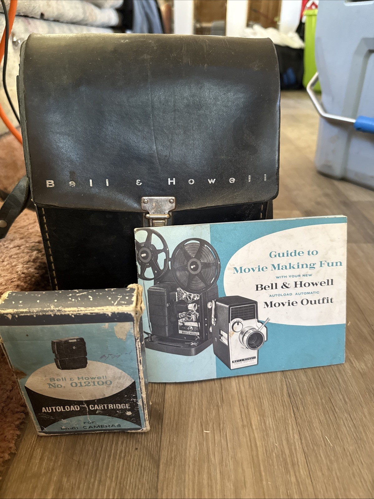 Vintage bell and howell 8mm movie camera With Original Leather Case.