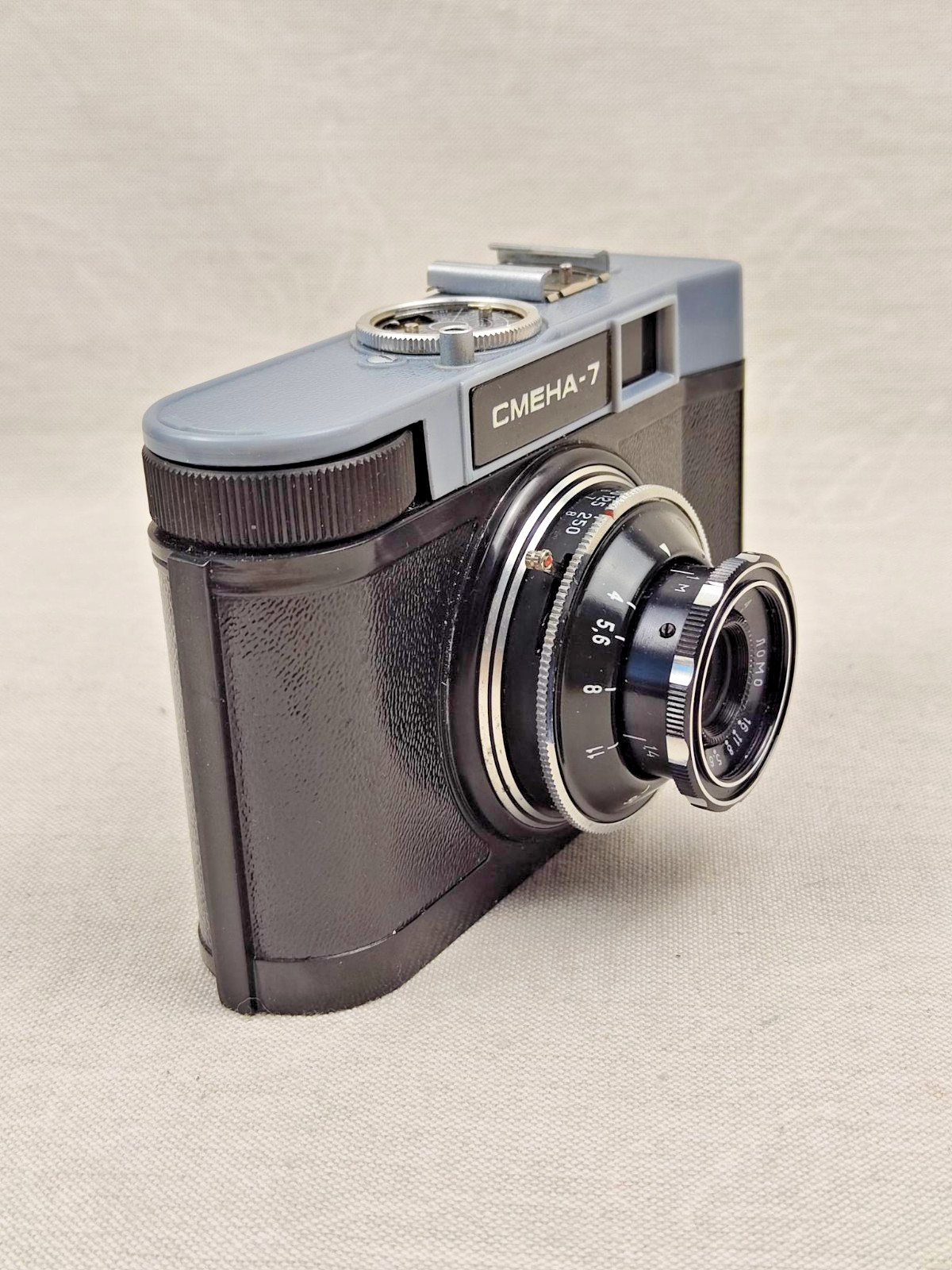 The Soviet scale camera “Smena-7” manufactured by the LOMO association