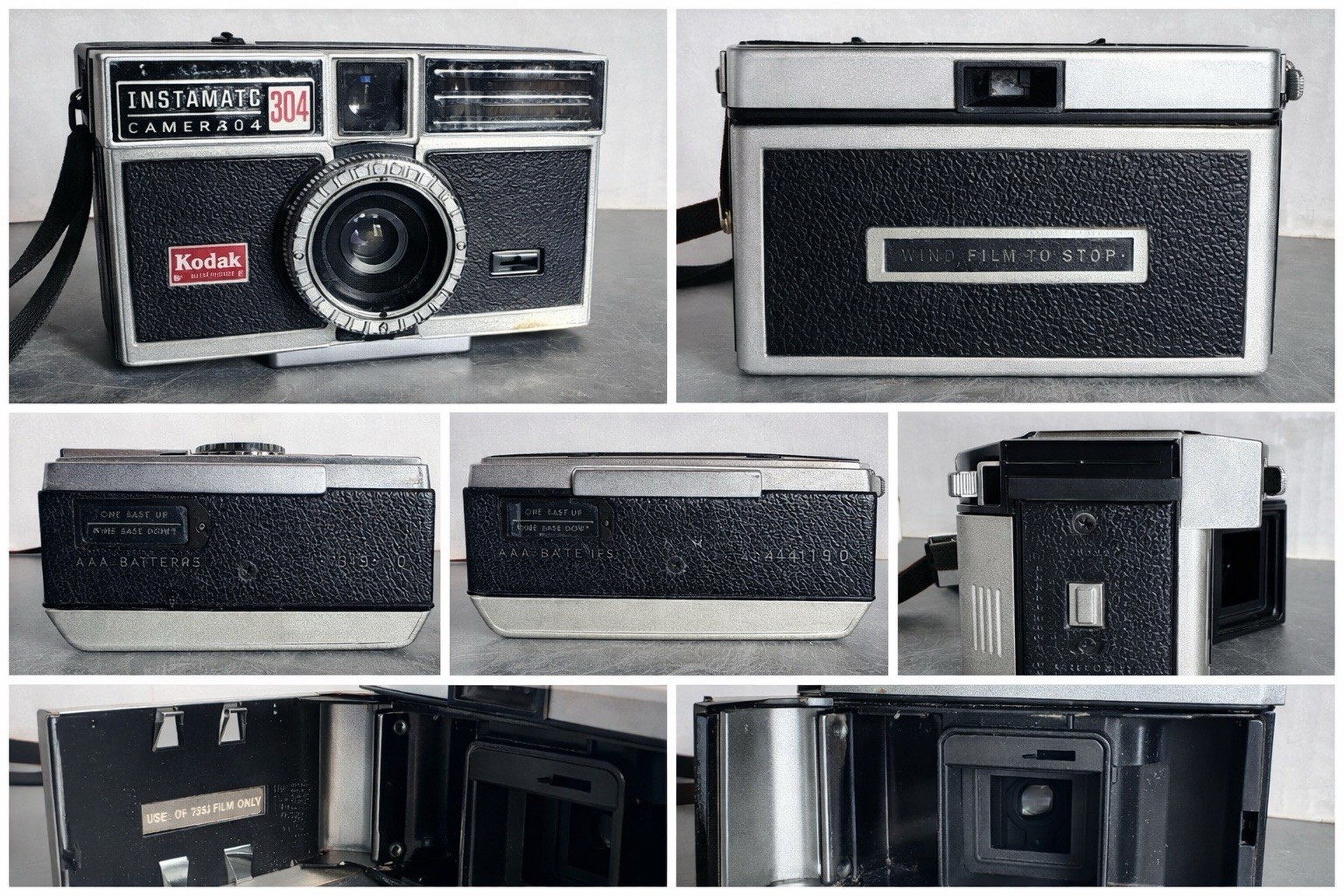 Vintage Kodak Instamatic 304 Camera 126 Film Black Kodar Lens Made In USA 43734