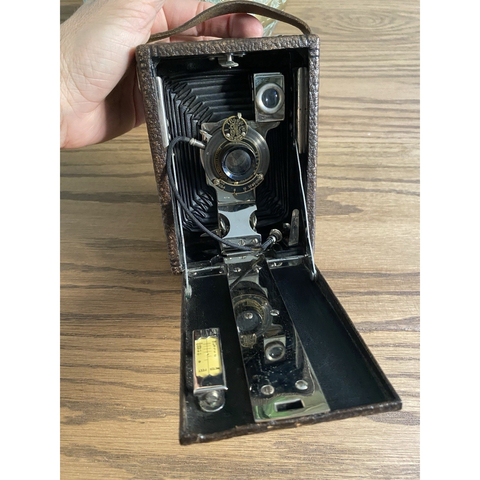 Antique Kodak Eastman Premo No.1 Folding Camera Leather Bellows Patented 1913