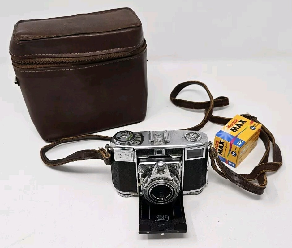 Zeiss Ikon Contessa 35 35/45mm Camera W/ Case & Strap Made In Germany Vintage