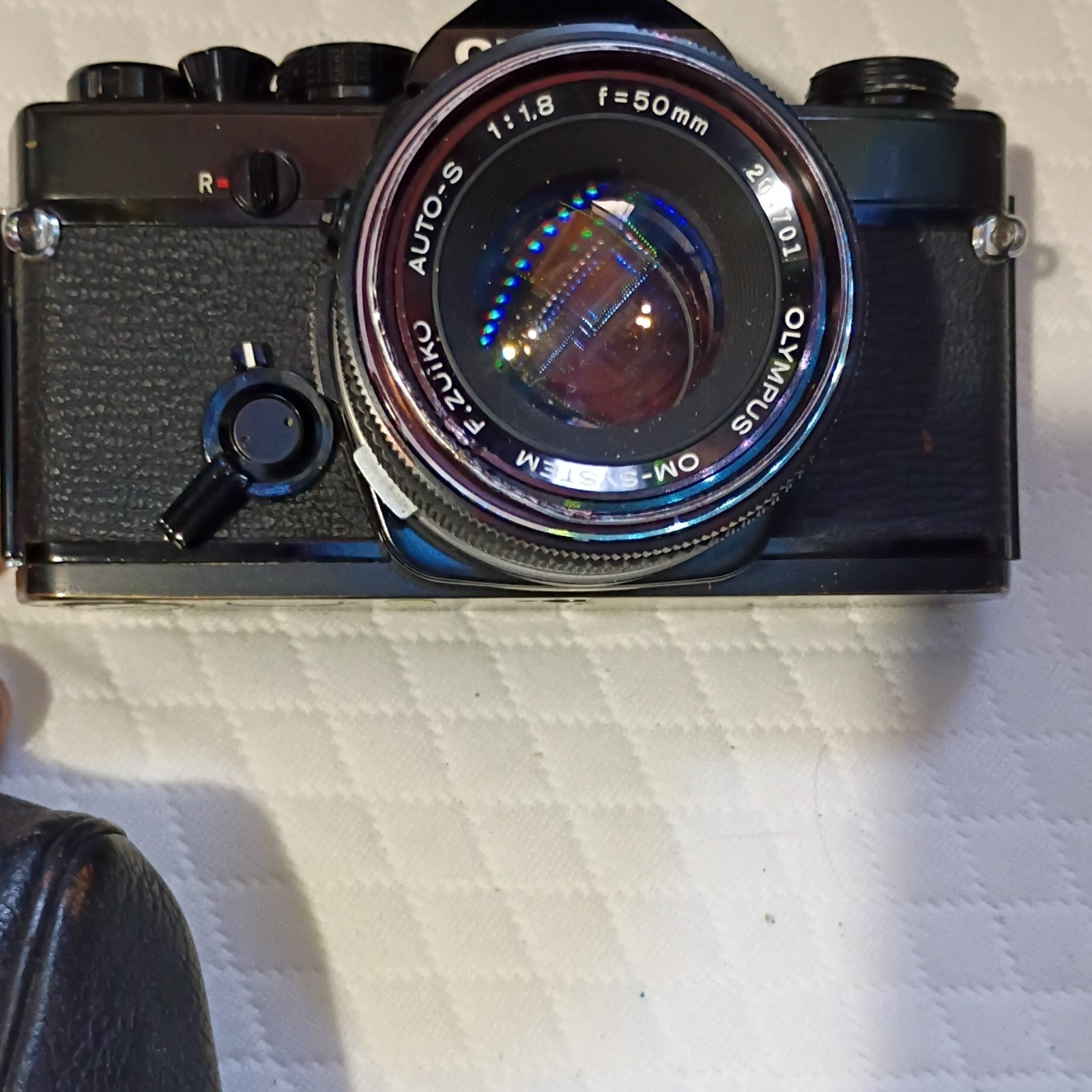 Olympus OM-1N Black 35mm SLR Film Camera w/ Zuiko Auto-S 50mm f/1.8