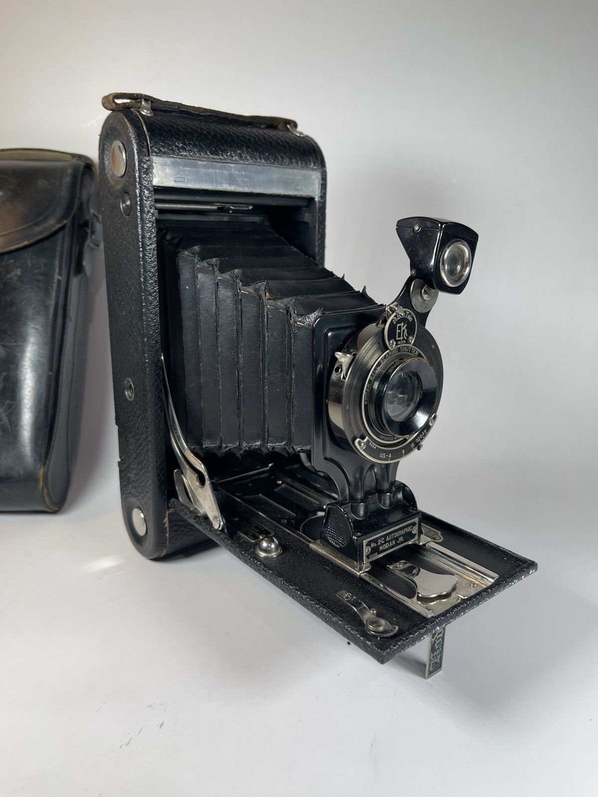 Antique 1920 Kodak No. 2C Autographic Jr Camera Bausch Lomb Lens w/ Case