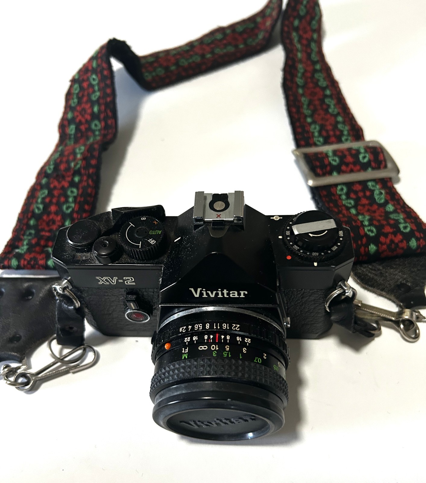 Vivitar XV-2 SLR Vintage 35mm Film Camera with 50mm Lens, 2 Extra Lens, Flash