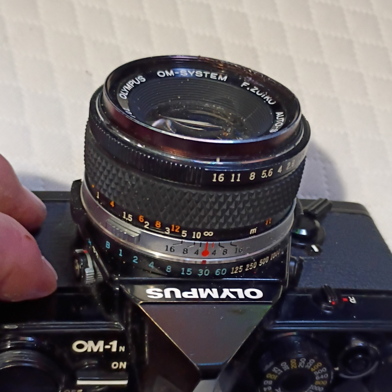 Olympus OM-1N Black 35mm SLR Film Camera w/ Zuiko Auto-S 50mm f/1.8