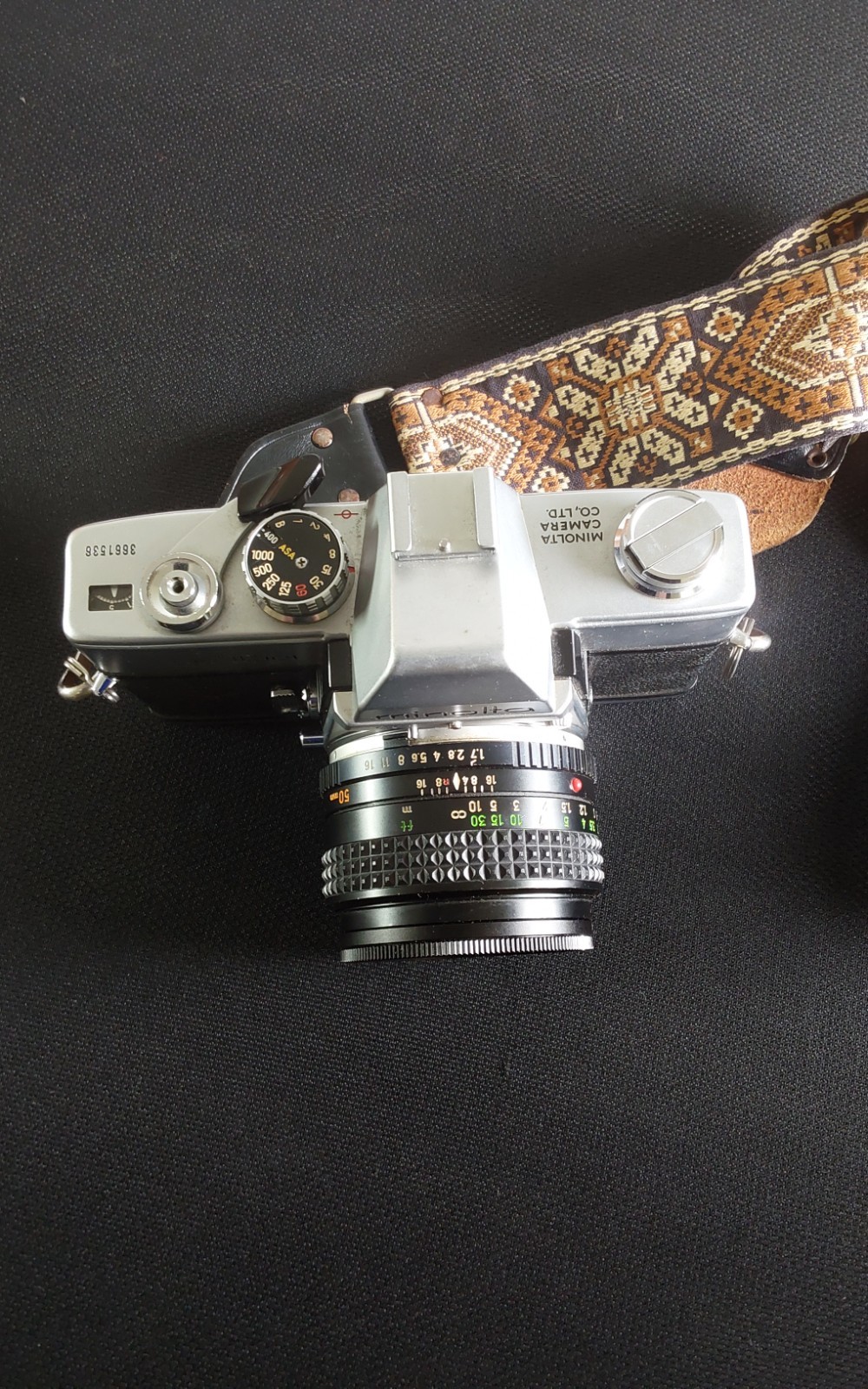 Minolta SR-T 101 35mm SLR Film Camera with 2 Lenses, Flash, Light Meter, & Case