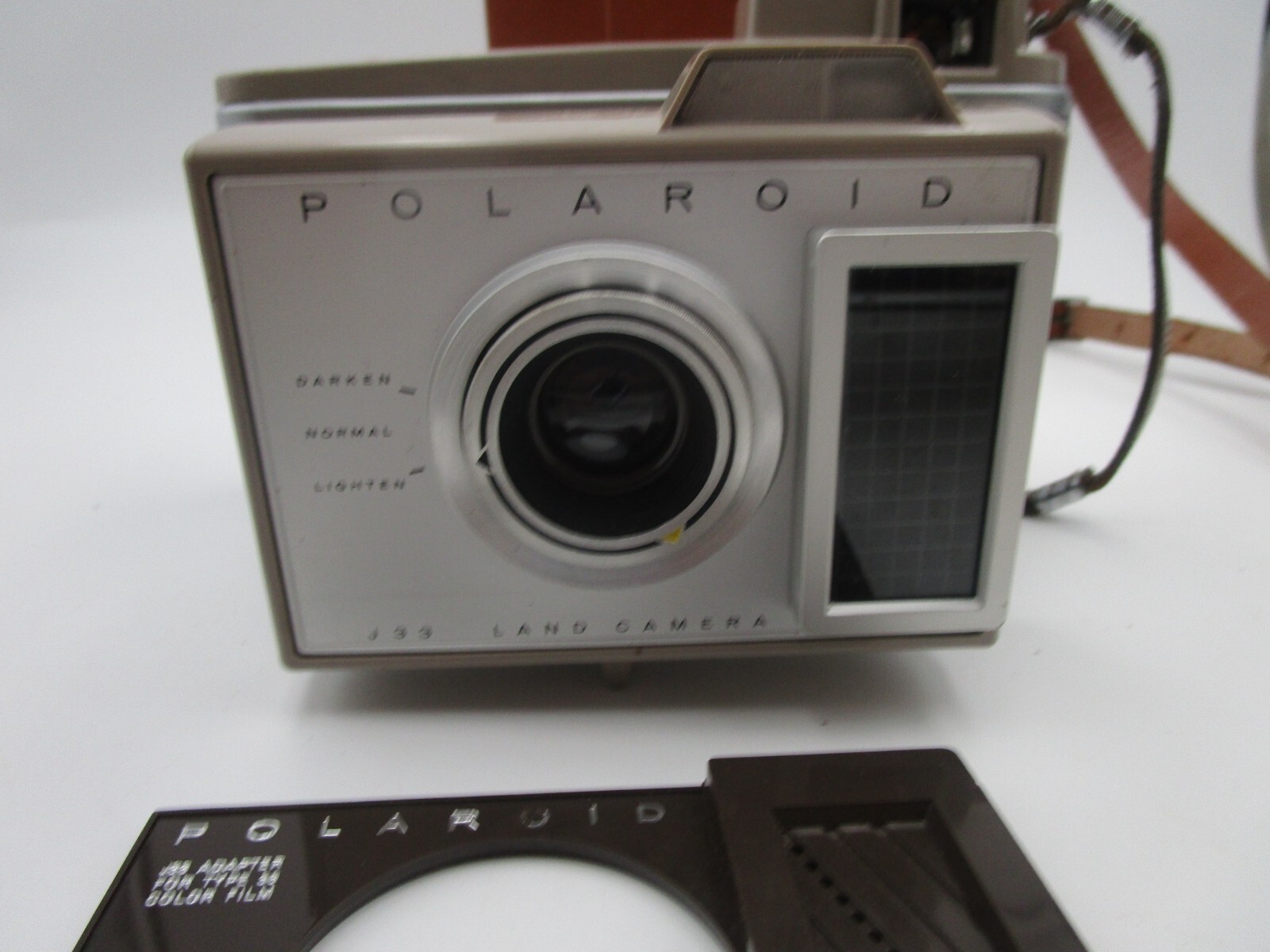 Vintage Polaroid J33 Land Camera With Leather Carrying Case and Manual