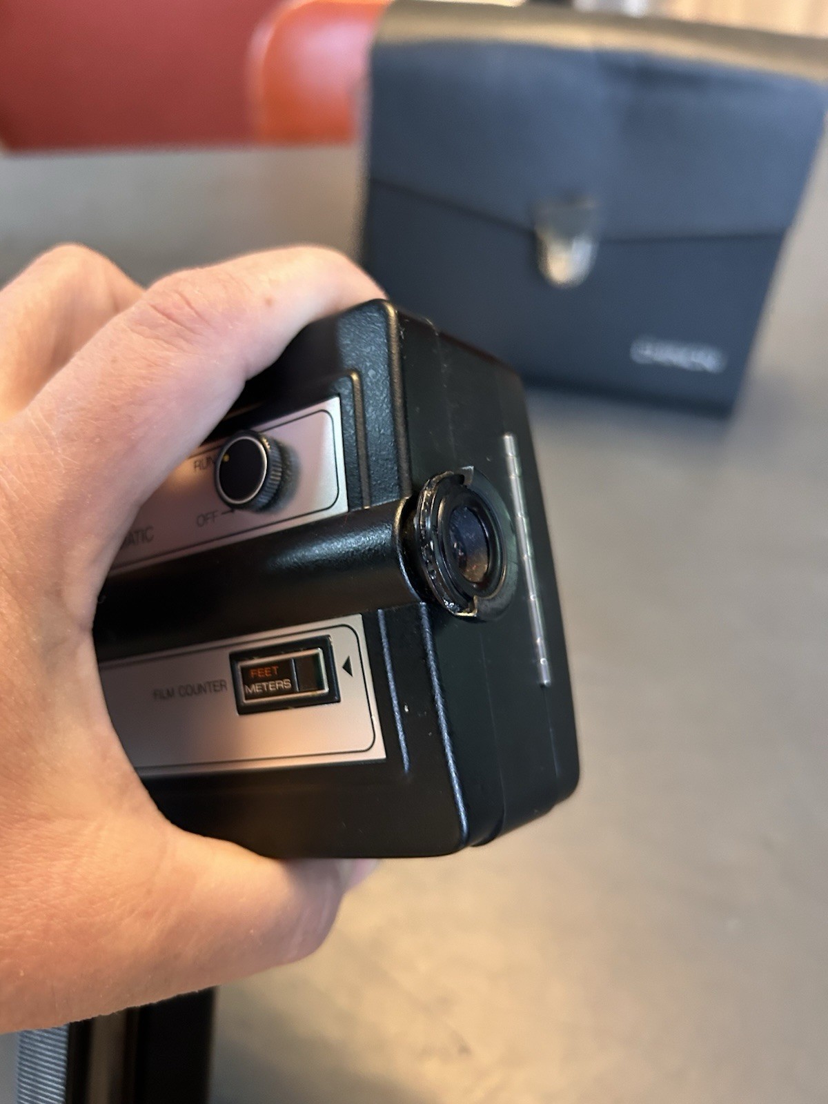 Chinon 722P XL Power Zoom Super 8 Movie Camera w/ Case Untested