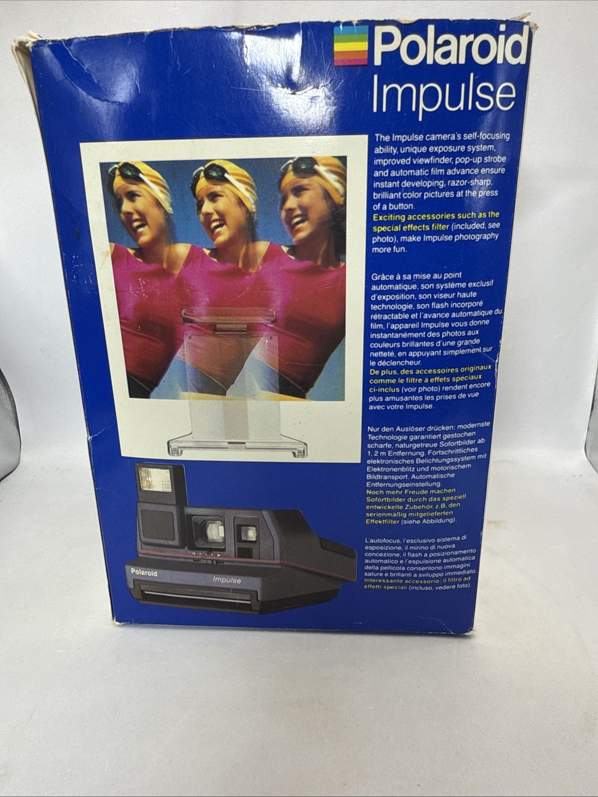Polaroid Impulse Flash Instant Camera Black Gray Photography Vtg 80s 90s