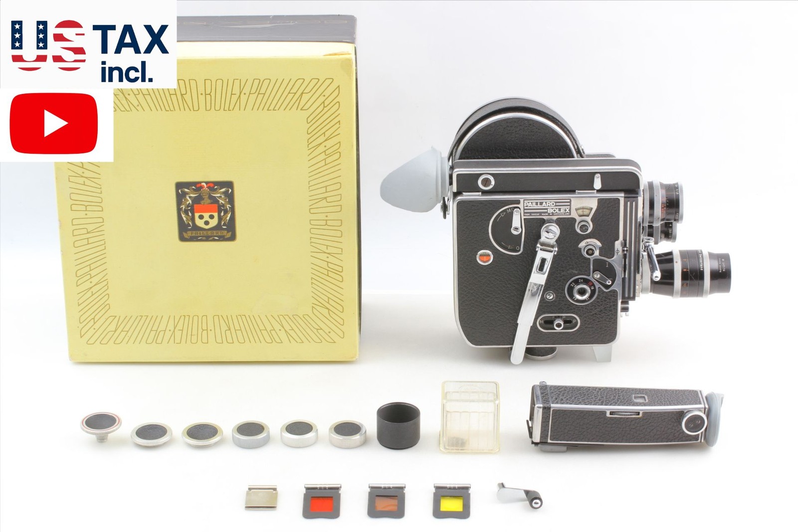 MINT Box Bolex H16 Reflex Rex-1 Cine Film Movie Camera Switar 3x Lens From JAPAN