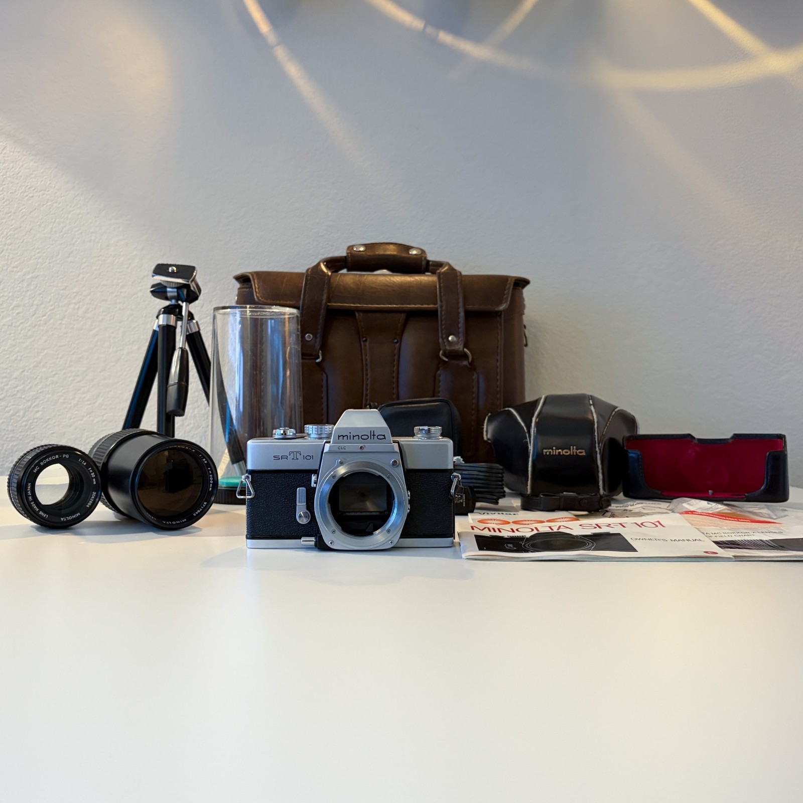 Minolta SR-T 101 CLC 35mm Film Camera Kit | Rokkor 50mm f/1.4 + 200mm Lens