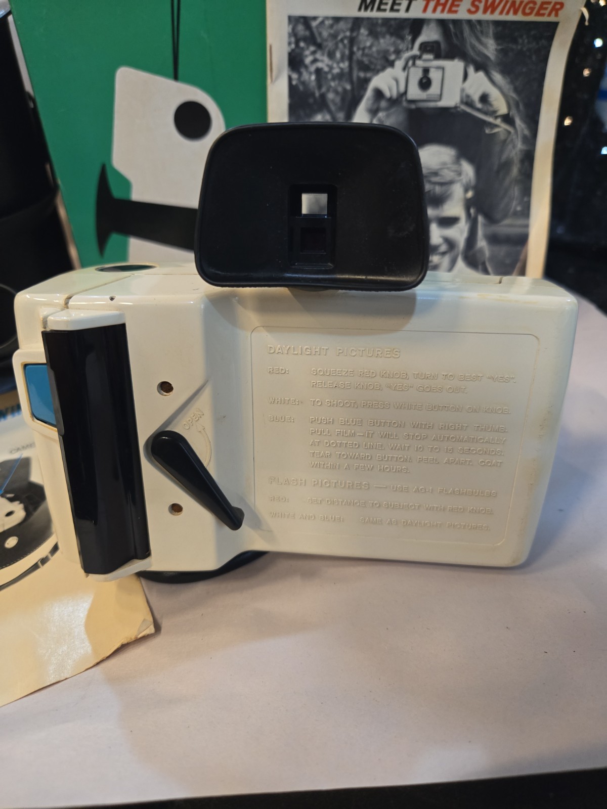 Polaroid Land Camera Swinger Model 20 With Original Case Bag Box Vintage Retro