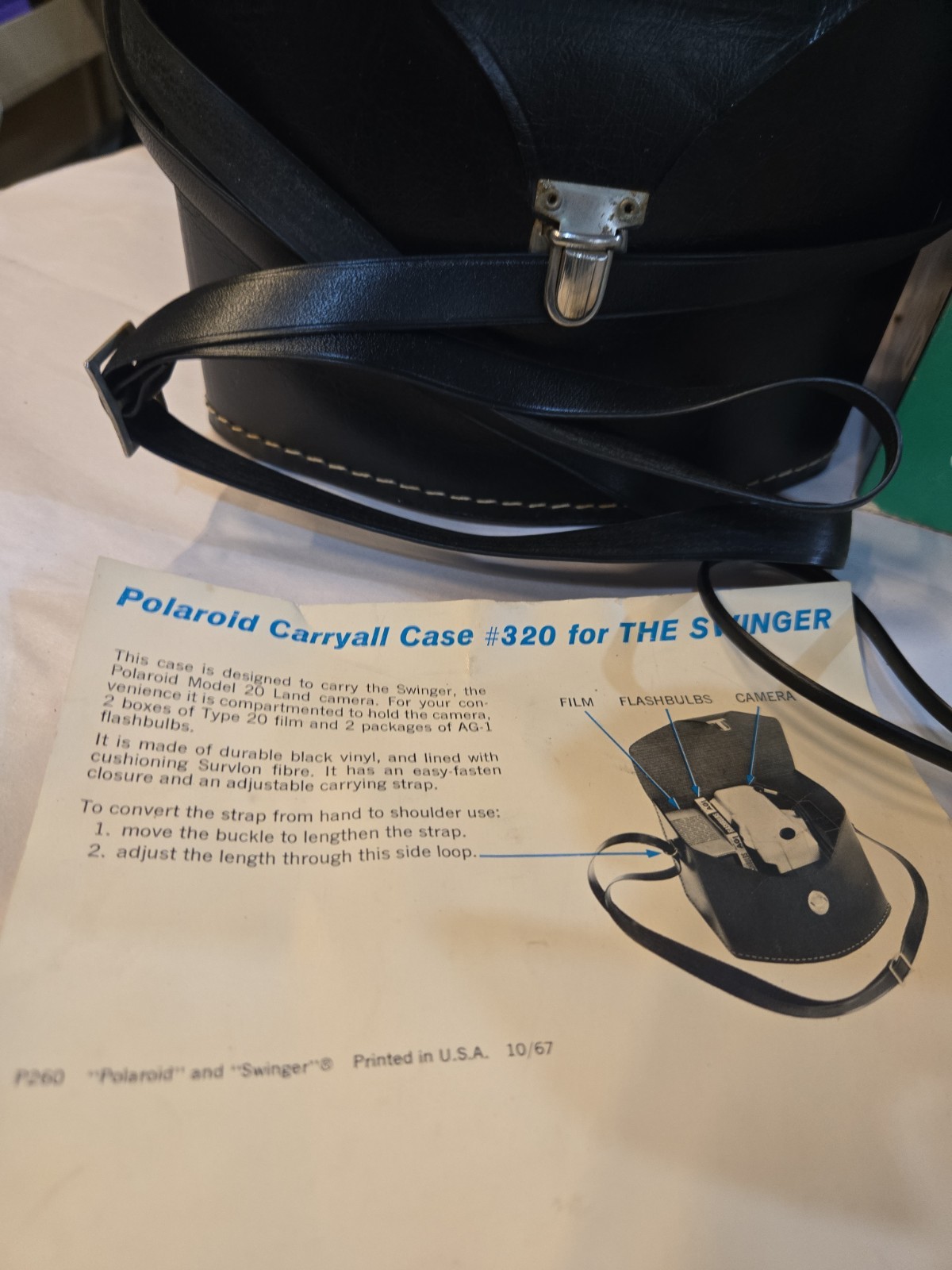 Polaroid Land Camera Swinger Model 20 With Original Case Bag Box Vintage Retro