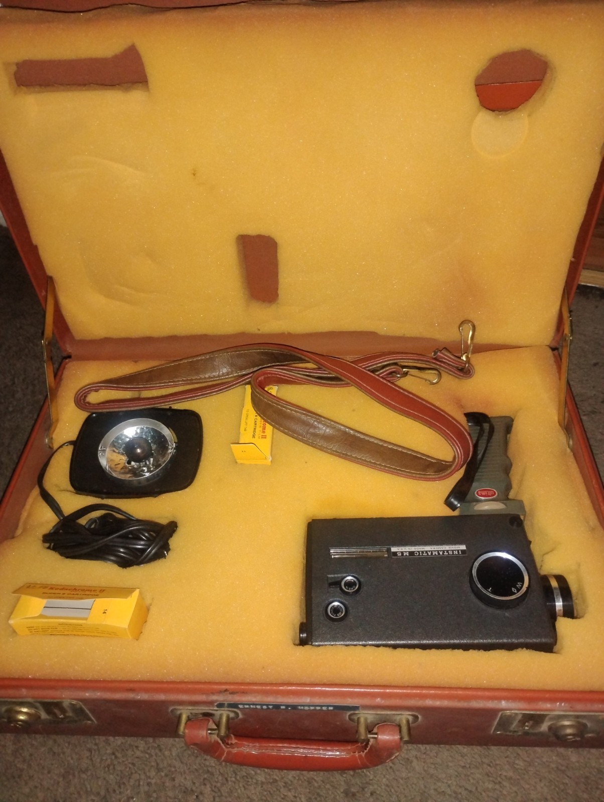 1960s Instamatic Kodak M5 In Original Hard Suit Case Carrying Case With Foam