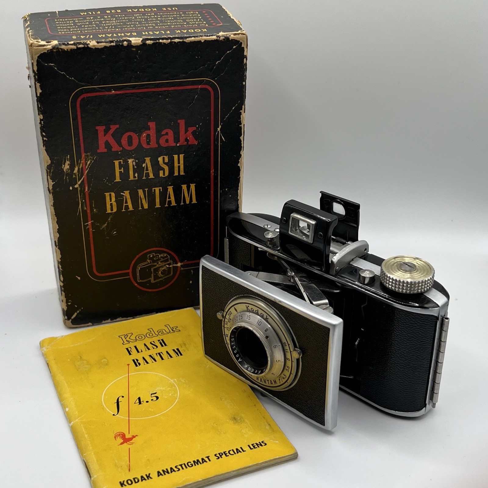 Vintage Kodak Flash Bantam Camera 48mm f/4.5 w/ Box & Manual