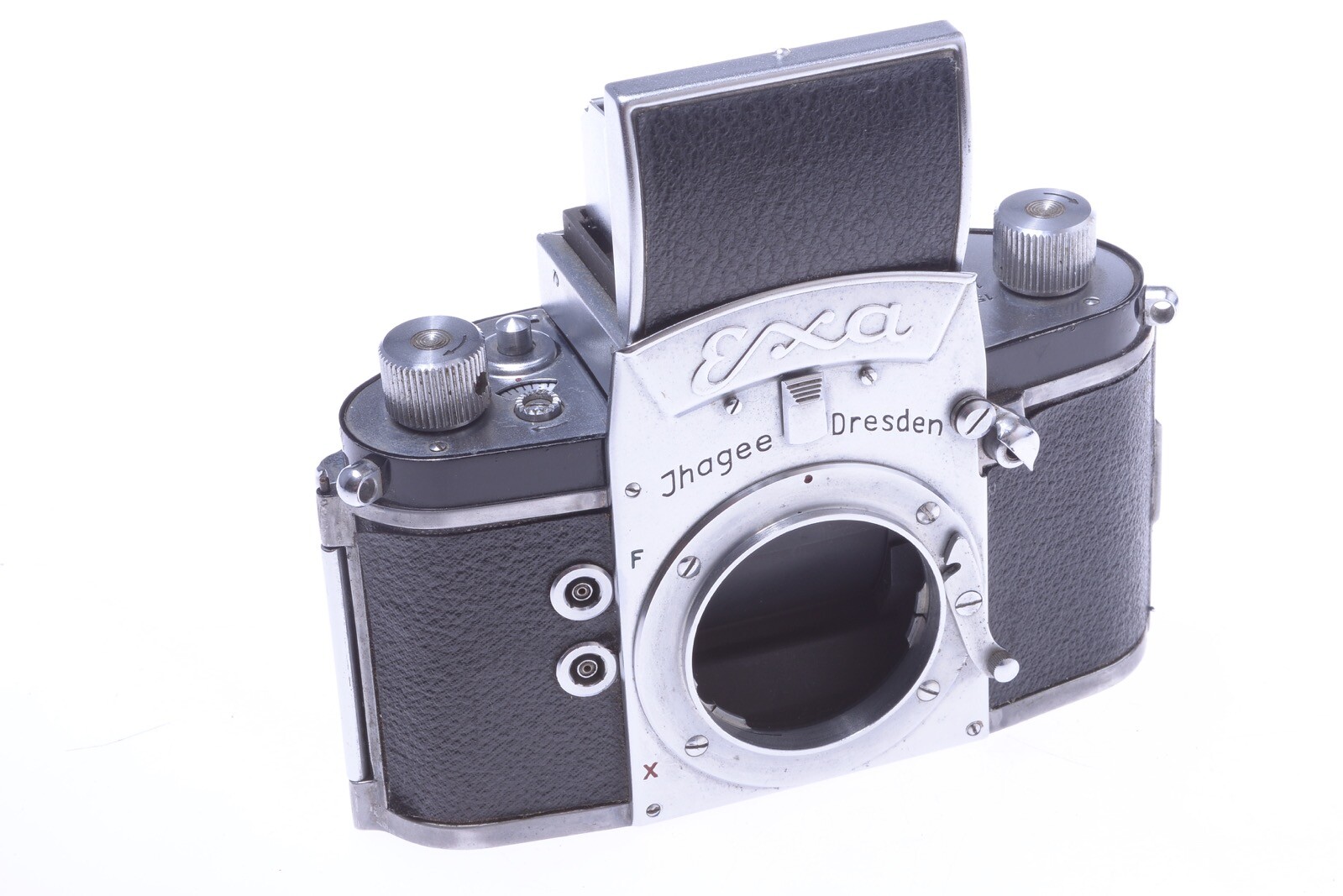 ✅ IHAGEE EXA TYPE 5 35MM SLR CAMERA W/ WAIST LEVEL FINDER & SPOOL. NO LENS