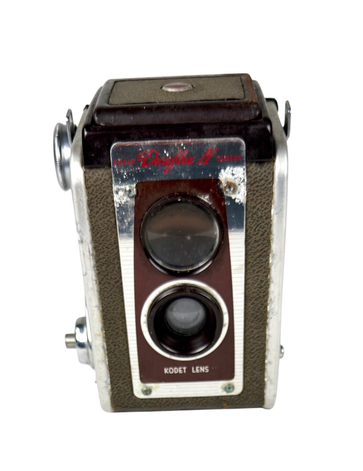 Vintage Kodak Duaflex II Box Camera Kodet Lens 620 Film Brown Bakelite Untested