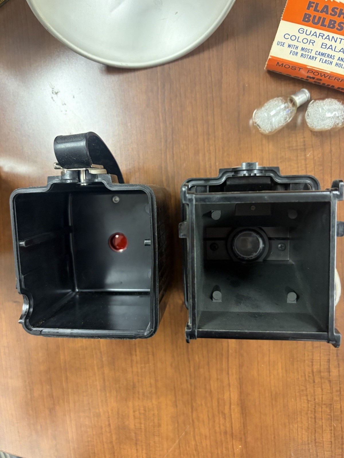 Two Vintage Kodak Brownie Hawkeye Outfit Original Box Flash Camera + Accessories