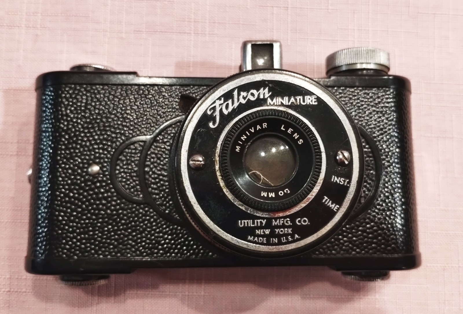 Circa 1938 Falcon Miniature Camera and Case by Utility Mfg. Co., New York