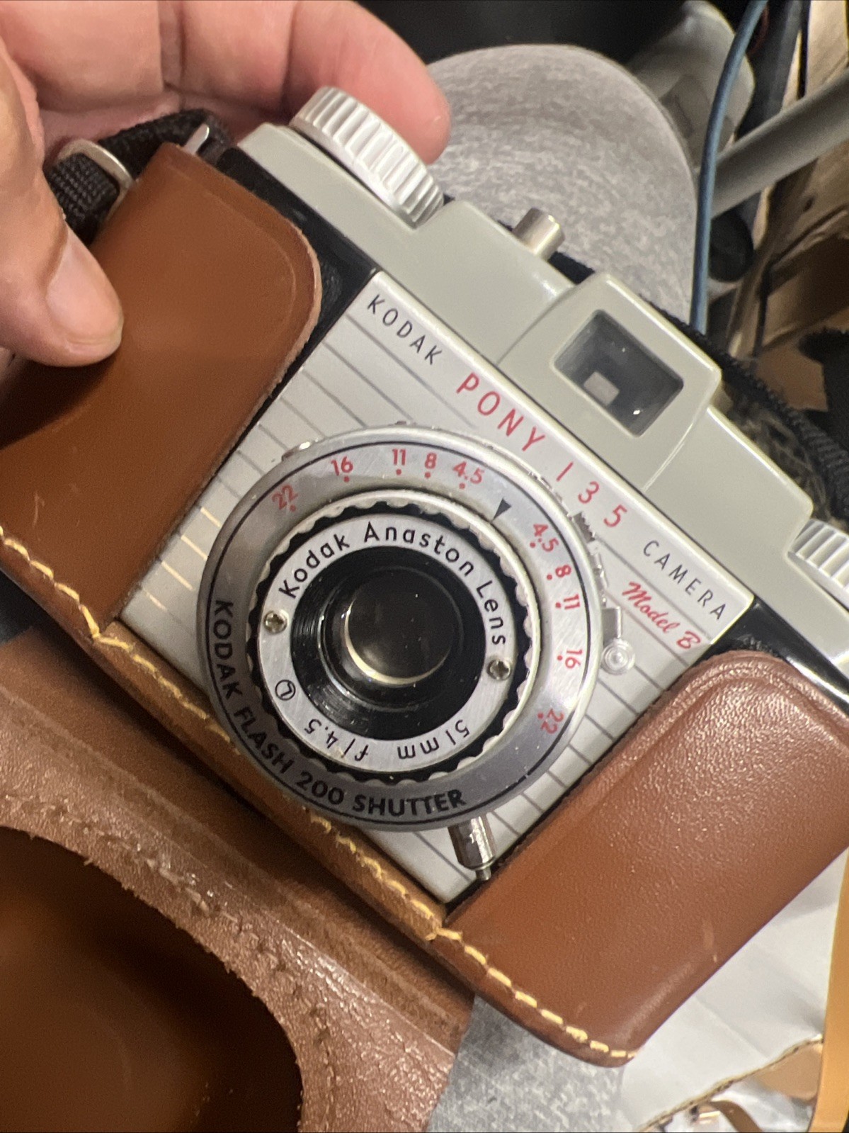 Vtg Kodak Pony 135 Model B 35mm Film Camera Anaston 51mm F/4.5 Lens Untested