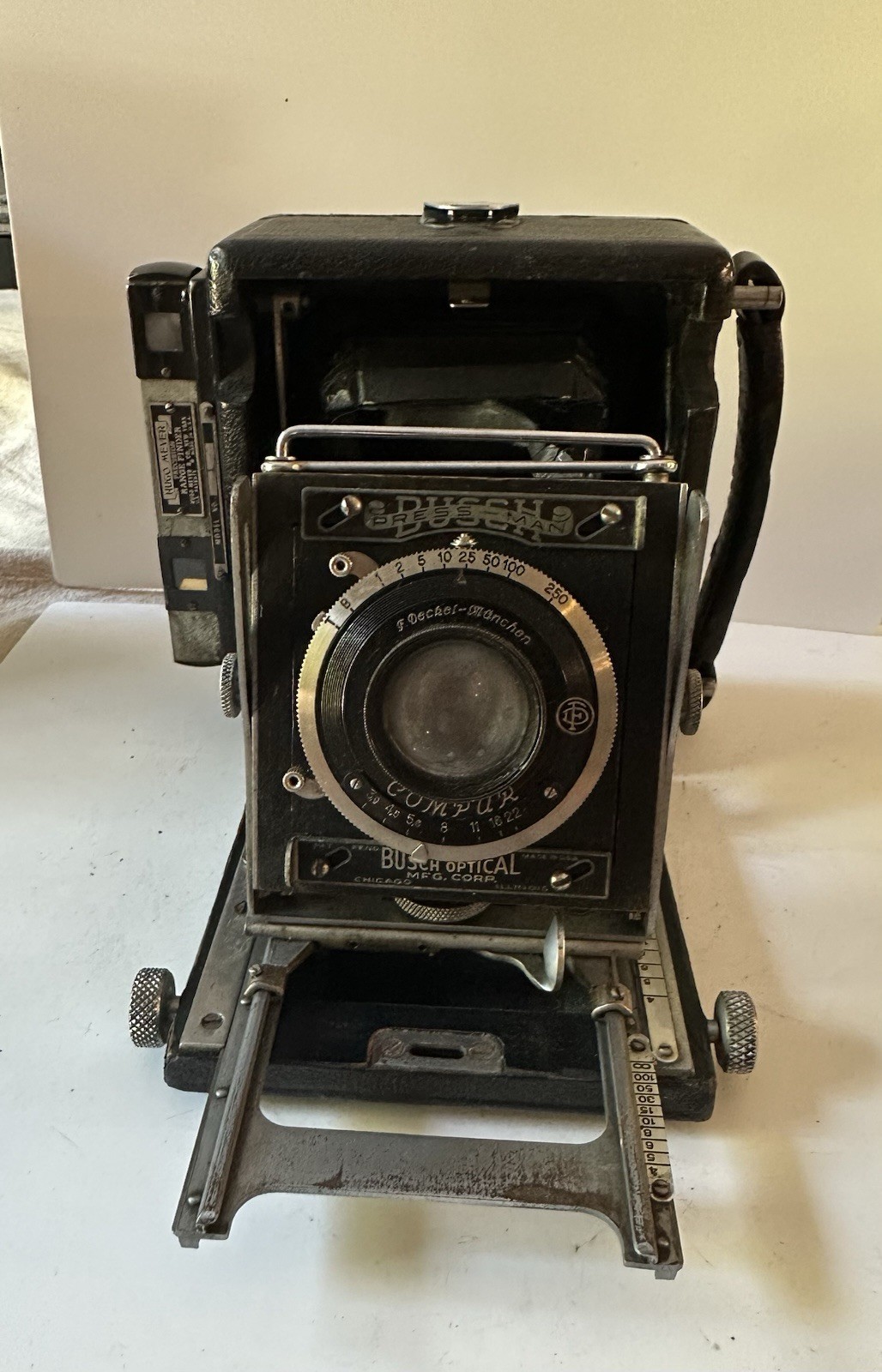Vintage Busch Pressman Camera – Deckel Munchen Lens hugo meyer range finder (8)