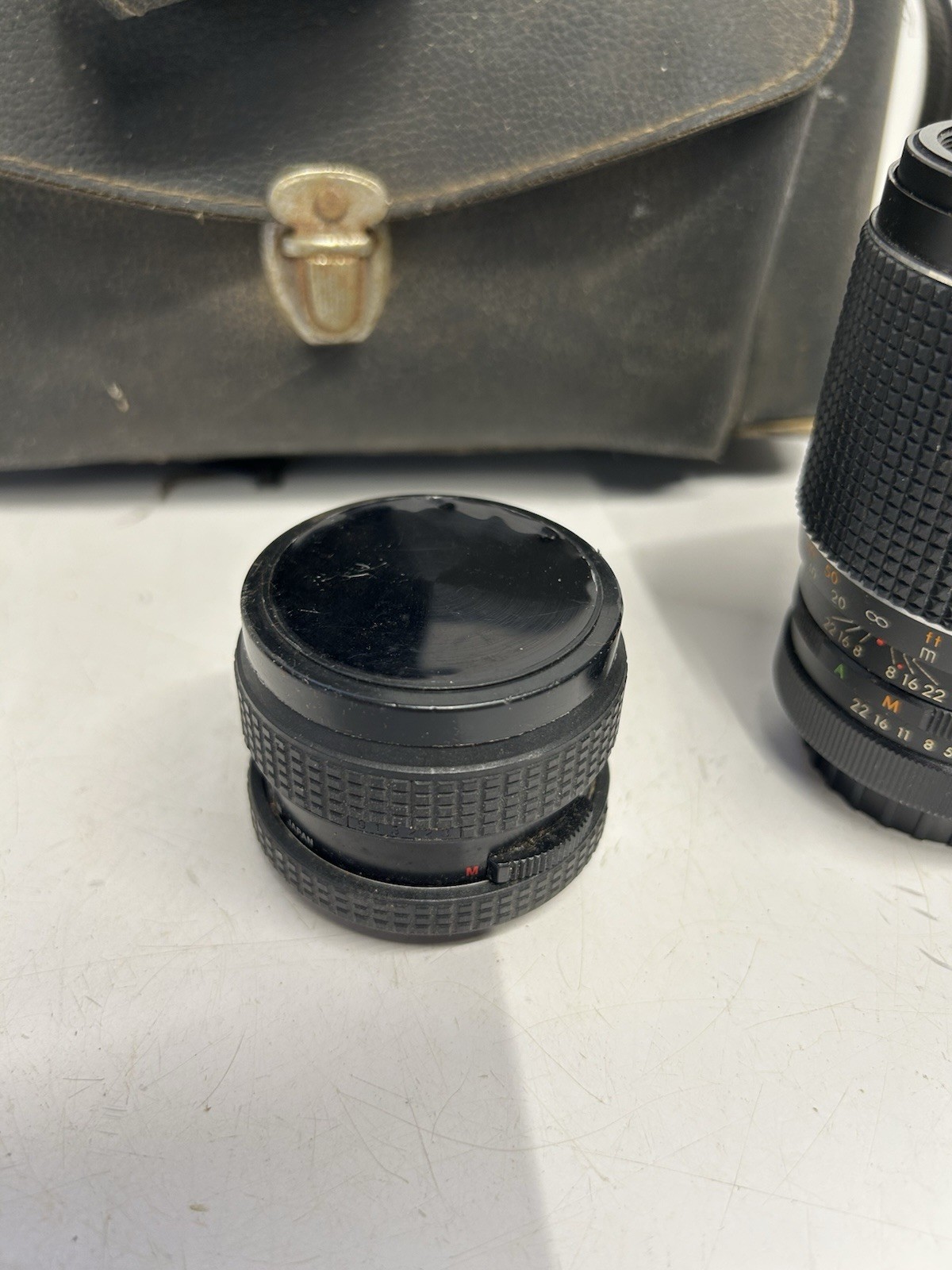 Vintage Petri SLR35 Camera, Case & Lenses 1:1.8 JCPenney Multi-Coated Optics Set