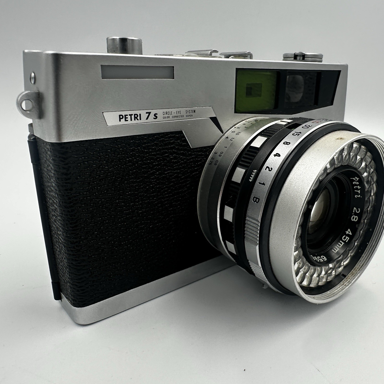 Petri 7 S 35mm Rangefinder Film Camera Silver w/ Petri 45mm f/2.8 Lens
