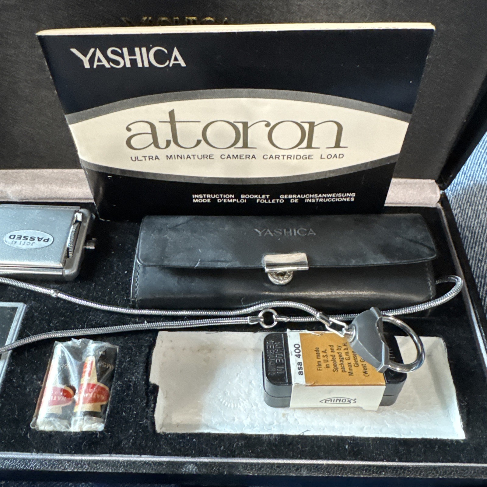 Yashica Atoron Mini Camera with Box & Extras Vintage (Untested)