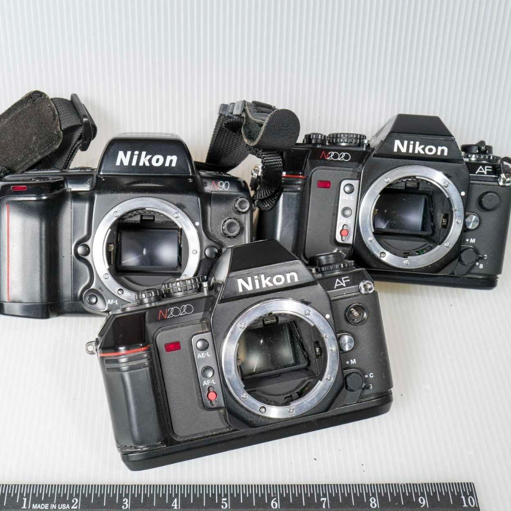 Lot of 3 Pentax N2020 N90 AF 35mm SLR Film Camera For Parts or Repair