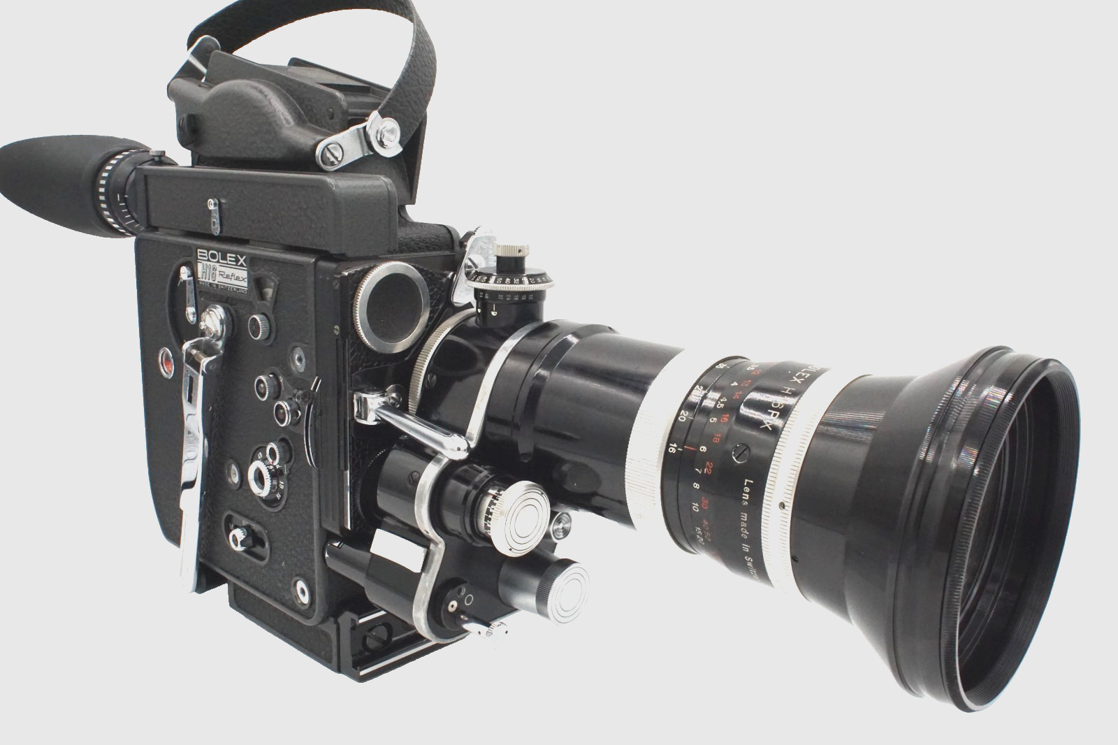 Mint, Bolex REX-5 16MM Movie Camera, Vario-Switar 16-100 POE lens, Pelican Case