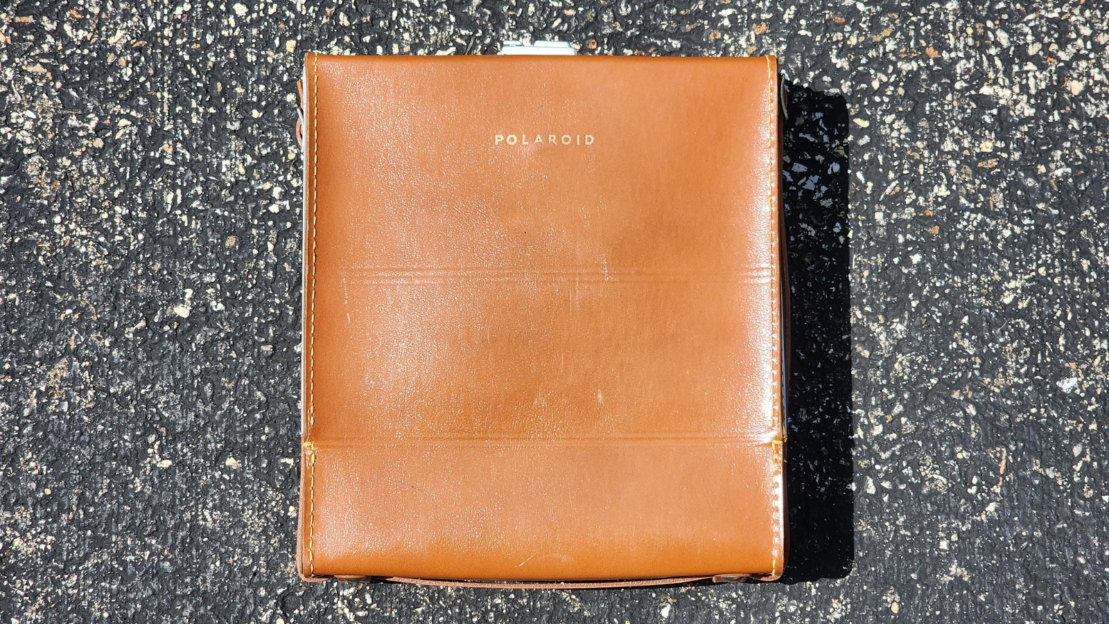 Polaroid J66 Land Camera 1960s mid-century vintage with leather carrying case