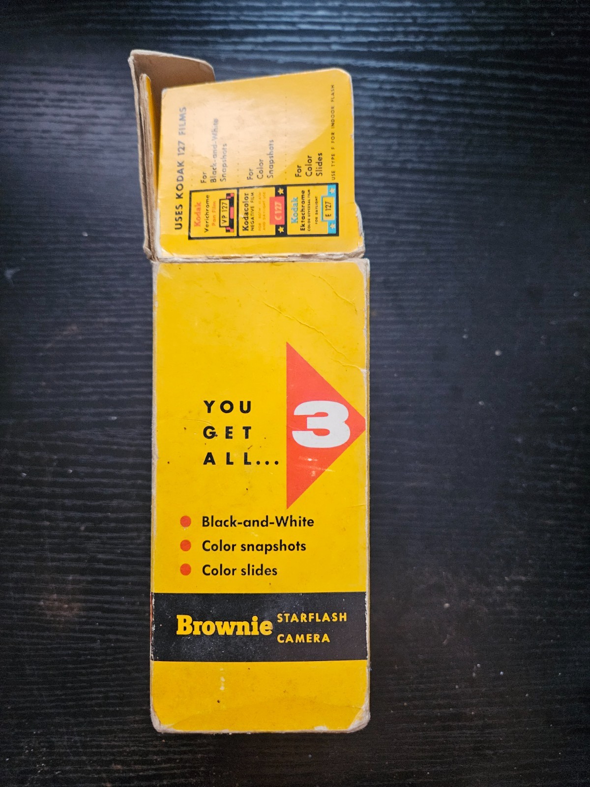 Kodak Brownie StarFlash Camera W/ Strap & Box. Shutter Works. Flash Untested.