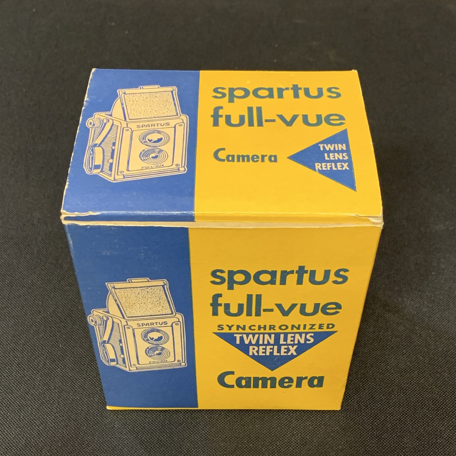 Spartus Full-Vue TLR Twin Lens Reflex 127 Film Camera, Black w/ Box
